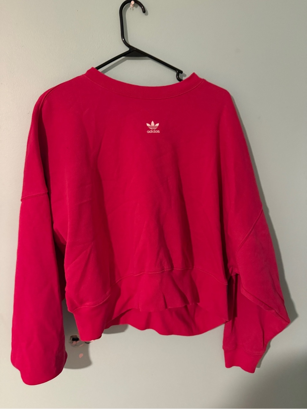 adidas Women's Bright Pink Relaxed Crew Sweatshirt